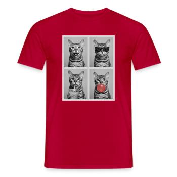 Chats Bengal Cat - T-shirt homme - rouge - Devant - AI Model Male 178 dark (178cm)