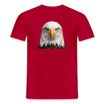 Eagle Portrait Bold Head Artwork - Men's T-Shirt - red - Front - AI Model Male 178 dark (178cm)