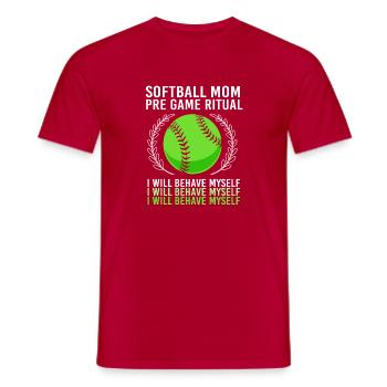 Softball Mom - Men's T-Shirt - red - Front - AI Model Male 178 dark (178cm)