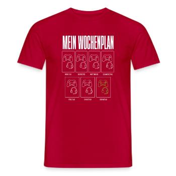 Mein Wochenplan Gaming Zocker Gamer Herren Jungs - Männer T-Shirt - Rot - Vorne - AI Model Male 178 dark (178cm)