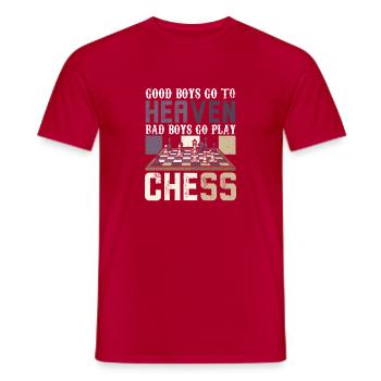 Chess Chess Player Chessboard - Men's T-Shirt - red - Front - AI Model Male 178 dark (178cm)