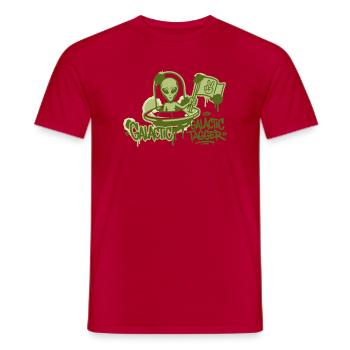 Alien Ufo Graffiti Graphic - Men's T-Shirt - red - Front - AI Model Male 178 dark (178cm)