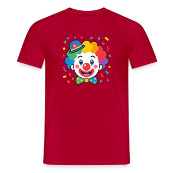 Geometric Clown – Colorful Kids Design Vector - Men's T-Shirt - red - Front - AI Model Male 178 dark (178cm)