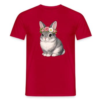 Chinchilla Rabbit - Men's T-Shirt - red - Front - AI Model Male 178 dark (178cm)