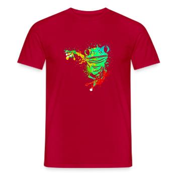 Frog Splash Art - Men's T-Shirt - red - Front - AI Model Male 178 dark (178cm)