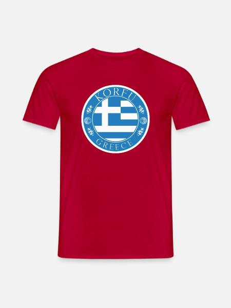 Korfu Griechenland – Vintage Insel Poster - Männer T-Shirt - Rot