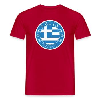 Crete Greece – Vintage Island - Men's T-Shirt - red - Front - AI Model Male 178 dark (178cm)