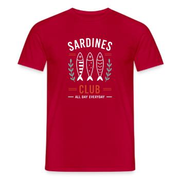 Sardines Club All Day Everyday - T-shirt homme - rouge - Devant - AI Model Male 178 dark (178cm)