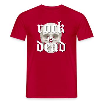 Rock Is Dead Skull Gothic - Men's T-Shirt - red - Front - AI Model Male 178 dark (178cm)