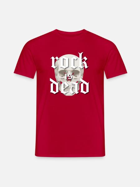 Rock Is Dead Skull Gothic - Männer T-Shirt - Rot