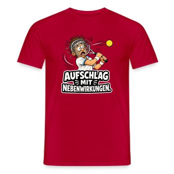 Tennis Aufschlag mit coolen Nebenwirkungen Humor - Männer T-Shirt - Rot - Vorne - AI Model Male 178 dark (178cm)