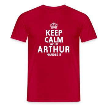 ARTHUR : Gére-le - T-shirt homme - rouge - Devant - AI Model Male 178 dark (178cm)