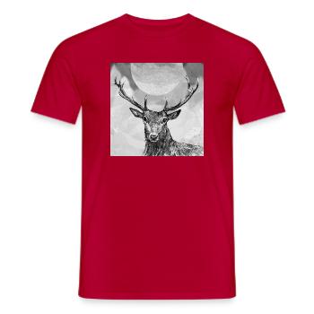 Deer - Men's T-Shirt - red - Front - AI Model Male 178 dark (178cm)