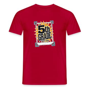 Rising 5th Grader, First Day Photo 5th Grade Kids - Men's T-Shirt - red - Front - AI Model Male 178 dark (178cm)
