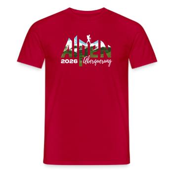 Alpen Überquerung 2026 - Wandern - Männer T-Shirt - Rot - Vorne - AI Model Male 178 dark (178cm)