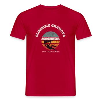 Climbing Grandpa Retro - Men's T-Shirt - red - Front - AI Model Male 178 dark (178cm)