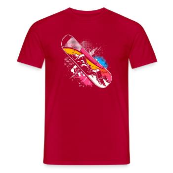 Snowboard Graphics - Men's T-Shirt - red - Front - AI Model Male 178 dark (178cm)