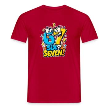 Youth Word 67 Six Seven - Men's T-Shirt - red - Front - AI Model Male 178 dark (178cm)