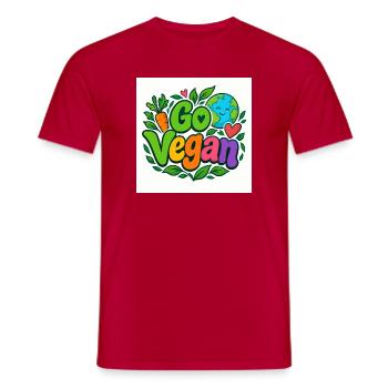 Adoptez une fleur végane - T-shirt homme - rouge - Devant - AI Model Male 178 dark (178cm)
