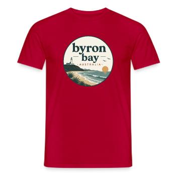 Byron Bay Coastal Magic - Men's T-Shirt - red - Front - AI Model Male 178 dark (178cm)
