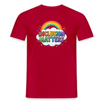 Inclusion is important – Special education – Freundli - Men's T-Shirt - red - Front - AI Model Male 178 dark (178cm)