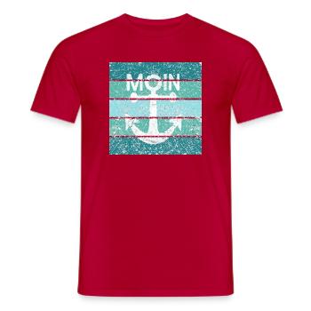 Moin Anker Retro - Men's T-Shirt - red - Front - AI Model Male 178 dark (178cm)