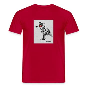 Kackvogel – Lustiger Vogel mit schwarzem Humor - Männer T-Shirt - Rot - Vorne - AI Model Male 178 dark (178cm)