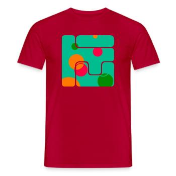 Formes géométriques : design artistique - T-shirt homme - rouge - Devant - AI Model Male 178 dark (178cm)