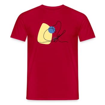 Lineart dovetail with colour background - Men's T-Shirt - red - Front - AI Model Male 178 dark (178cm)