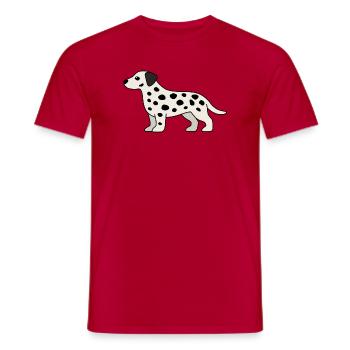 Conception des taches dalmates - T-shirt homme - rouge - Devant - AI Model Male 178 dark (178cm)