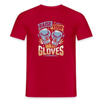Raise Your Gloves Boxing Gloves - Men's T-Shirt - red - Front - AI Model Male 178 dark (178cm)