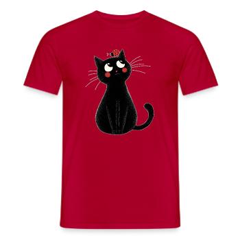 Chat avec coccinelle - T-shirt homme - rouge - Devant - AI Model Male 178 dark (178cm)