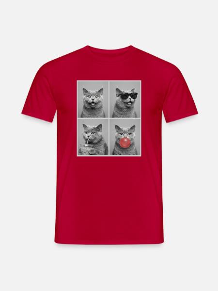 Katzen Britisch Kurzhaar Katze - Männer T-Shirt - Rot