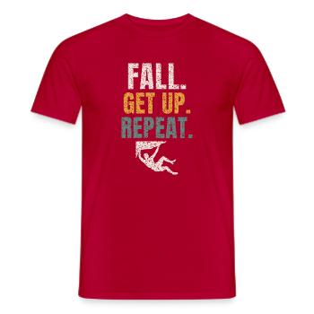 Fall Get Up Repeat - Men's T-Shirt - red - Front - AI Model Male 178 dark (178cm)
