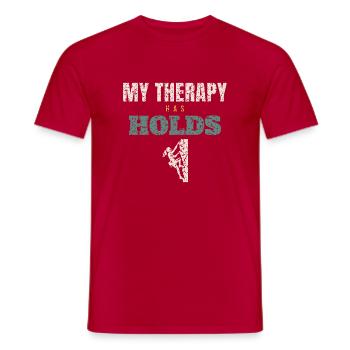 My Therapy Has Holds - Men's T-Shirt - red - Front - AI Model Male 178 dark (178cm)