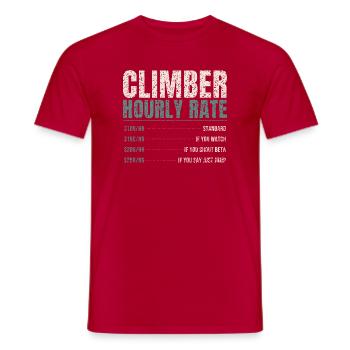 Climber Hourly Rate Funny - Men's T-Shirt - red - Front - AI Model Male 178 dark (178cm)