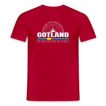 Gotland - T-shirt homme - rouge - Devant - AI Model Male 178 dark (178cm)