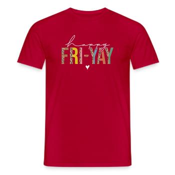 Happy Friday Leopard Letters - Men's T-Shirt - red - Front - AI Model Male 178 dark (178cm)