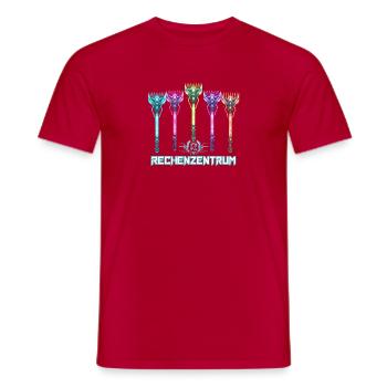 Rechenzentrum Cyber Neon - Männer T-Shirt - Rot - Vorne - AI Model Male 178 dark (178cm)