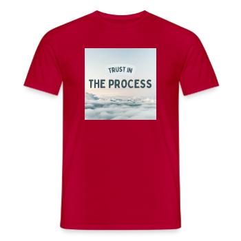 Trust In The Process Inspirational Quote Design - Men's T-Shirt - red - Front - AI Model Male 178 dark (178cm)