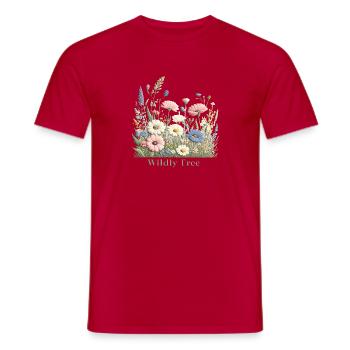 Prairie fleurie colorée – Graphique nature Été joyeux - T-shirt homme - rouge - Devant - AI Model Male 178 dark (178cm)