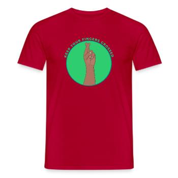 Keep Your Fingers Crossed Lucky Charm Vintage - Men's T-Shirt - red - Front - AI Model Male 178 dark (178cm)