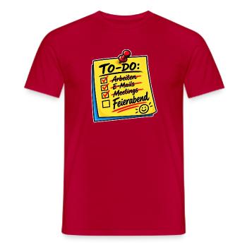 ToDo Feierabend Checkliste - Männer T-Shirt - Rot - Vorne - AI Model Male 178 dark (178cm)