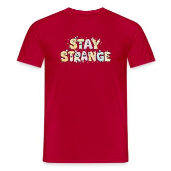 Strange Slime Script Textillus - Men's T-Shirt - red - Front - AI Model Male 178 dark (178cm)