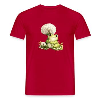 Grenouille mignonne avec pissenlit et fleurs pour - T-shirt homme - rouge - Devant - AI Model Male 178 dark (178cm)