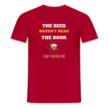 Apiculteur Les abeilles n’ont pas lu le livre Drôle d’abeille - T-shirt homme - rouge - Devant - AI Model Male 178 dark (178cm)