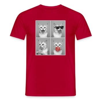 Chats Burmilla Chat - T-shirt homme - rouge - Devant - AI Model Male 178 dark (178cm)
