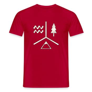 Nature is calling - Outdoor Lovers - Men's T-Shirt - red - Front - AI Model Male 178 dark (178cm)