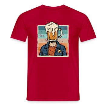 Bière millésime, amateur de bière, amateur de bière, - T-shirt homme - rouge - Devant - AI Model Male 178 dark (178cm)