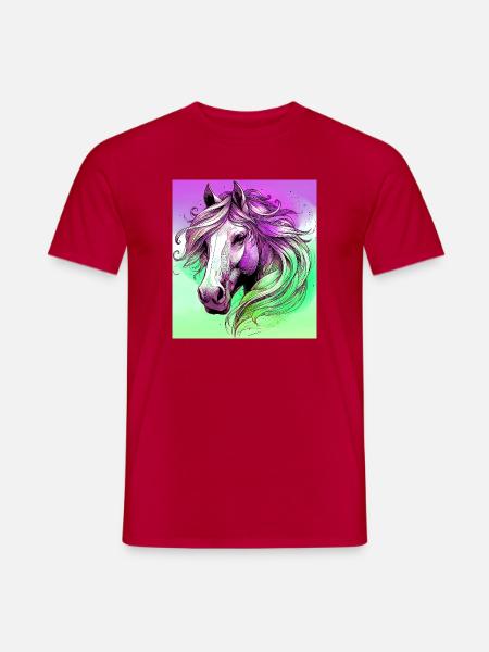 Pferd - Männer T-Shirt - Rot